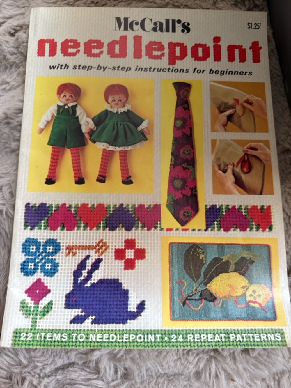 Vintage 70’s McCall's Needlepoint Book - patterns and how to stitches